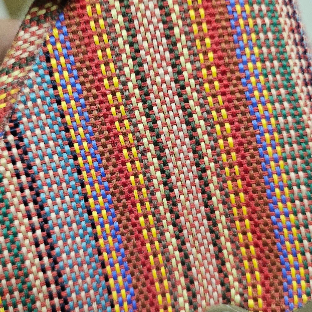 Crown Vintage Wedge Sandals Womens 10 Multicolor Striped Boho Platform Strappy